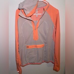 Lulu Orange and Beige Half-Zip Jacket